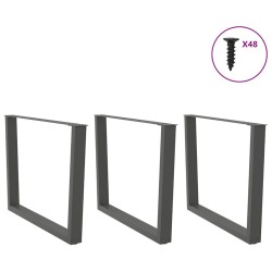 Pieds de table à manger en forme de V, 3 pièces, anthracite, 100 x (72-73,3) cm, acier 568516568516