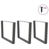 Pieds de table à manger en forme de V, 3 pièces, anthracite, 100 x (72-73,3) cm, acier 568516568516