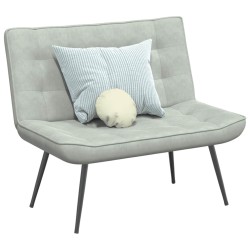 Banc gris clair 110x74x84 cm velours 568517568517