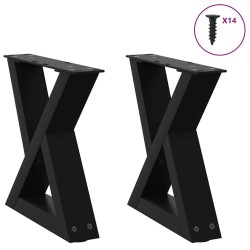 Pieds de table basse 2 pièces Noir 30 x (30-31,3) cm Acier 568518568518
