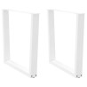 Pieds de table à manger en forme de V, 2 pièces, blanc, 90 x (72-73,3) cm, acier 568519568519