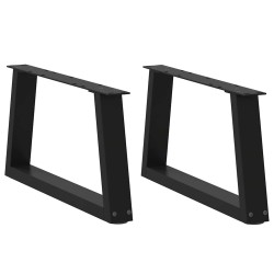 Pieds de table basse en forme de V, 2 pièces, noir, 70 x (30-31,3) cm, acier 568520568520