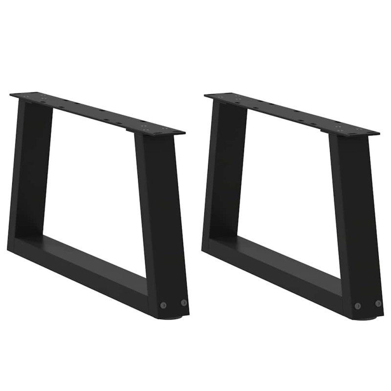 Pieds de table basse en forme de V, 2 pièces, noir, 70 x (30-31,3) cm, acier 568520568520