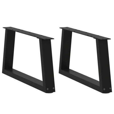 Pieds de table basse en forme de V, 2 pièces, noir, 70 x (30-31,3) cm, acier 568520568520