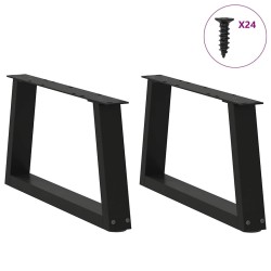 Pieds de table basse en forme de V, 2 pièces, noir, 70 x (30-31,3) cm, acier 568520568520