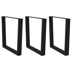 Pieds de table à manger en V 3 pièces Noir 80 x (72-73,3) cm Acier 568521568521