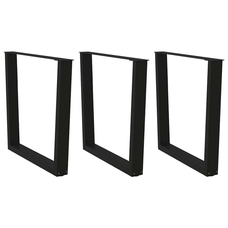 Pieds de table à manger en V 3 pièces Noir 80 x (72-73,3) cm Acier 568521568521