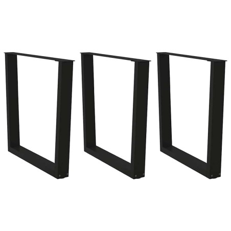 Pieds de table à manger en V 3 pièces Noir 80 x (72-73,3) cm Acier 568521568521