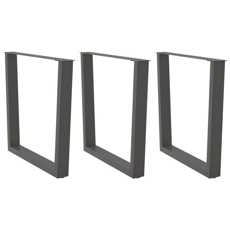 Pieds de table à manger en forme de V, 3 pièces, anthracite, 80 x (72-73,3) cm, acier 568522568522