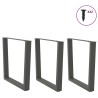 Pieds de table à manger en forme de V, 3 pièces, anthracite, 80 x (72-73,3) cm, acier 568522568522