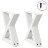 Pieds de table basse 2 pièces Blanc 30 x (30-31,3) cm Acier 568523568523