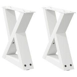 Pieds de table basse 2 pièces Blanc 30 x (30-31,3) cm Acier 568523568523