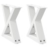Pieds de table basse 2 pièces Blanc 30 x (30-31,3) cm Acier 568523568523