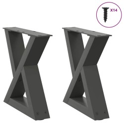 Pieds de table basse 2 pièces Anthracite 30 x (30-31,3) cm Acier 568525568525
