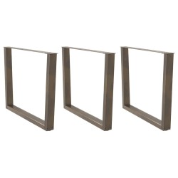 Pieds de table à manger en forme de V, 3 pièces, acier naturel, 100 x (72-73,3) cm 568526568526