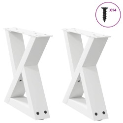 Pieds de table basse 2 pièces Blanc 40 x (30-31,3) cm Acier 568528568528
