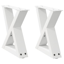 Pieds de table basse 2 pièces Blanc 40 x (30-31,3) cm Acier 568528568528