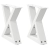Pieds de table basse 2 pièces Blanc 40 x (30-31,3) cm Acier 568528568528