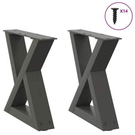 Pieds de table basse 2 pièces Anthracite 40 x (30-31,3) cm Acier 568529568529