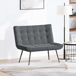 Banc gris foncé 110x74x84 cm velours 568531568531