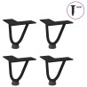 Pieds en épingle à cheveux pour table basse 4 pièces Noir 10 cm Acier massif 568537568537