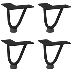 Pieds en épingle à cheveux pour table basse 4 pièces Noir 10 cm Acier massif 568537568537