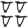 Pieds en épingle à cheveux pour table basse 4 pièces Noir 10 cm Acier massif 568537568537