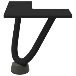 Pieds en épingle à cheveux pour table basse 4 pièces Noir 10 cm Acier massif 568537568537