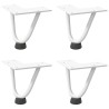 Pieds en épingle à cheveux pour table basse 4 pièces Blanc 10 cm Acier massif 568538568538