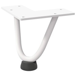 Pieds en épingle à cheveux pour table basse 4 pièces Blanc 10 cm Acier massif 568538568538
