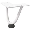 Pieds en épingle à cheveux pour table basse 4 pièces Blanc 10 cm Acier massif 568538568538