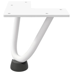 Pieds en épingle à cheveux pour table basse 4 pièces Blanc 10 cm Acier massif 568538568538