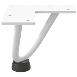 Pieds en épingle à cheveux pour table basse 4 pièces Blanc 10 cm Acier massif 568538568538