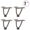 Pieds en épingle à cheveux pour table basse 4 pièces Acier naturel 10 cm Acier massif 568540568540