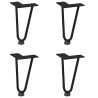 Pieds en épingle à cheveux pour table basse 4 pièces Noir 20 cm Acier massif 568541568541