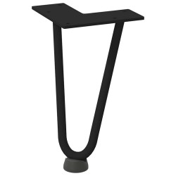 Pieds en épingle à cheveux pour table basse 4 pièces Noir 20 cm Acier massif 568541568541