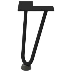 Pieds en épingle à cheveux pour table basse 4 pièces Noir 20 cm Acier massif 568541568541
