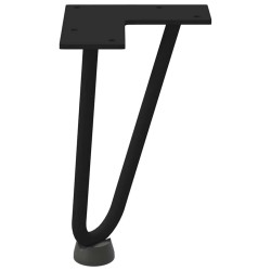 Pieds en épingle à cheveux pour table basse 4 pièces Noir 20 cm Acier massif 568541568541