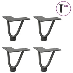 Pieds en épingle à cheveux pour table basse 4 pièces Anthracite 10 cm Acier massif 568542568542