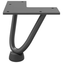 Pieds en épingle à cheveux pour table basse 4 pièces Anthracite 10 cm Acier massif 568542568542