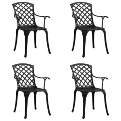 Chaises de jardin lot de 4 Aluminium coulé Noir 568560568560
