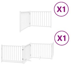 Barrière pour chien porte pliable 6panneaux blanc bois peuplier 568561568561