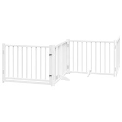 Barrière pour chien porte pliable 6panneaux blanc bois peuplier 568561568561