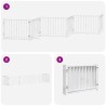 Barrière pour chien porte pliable 6panneaux blanc bois peuplier 568561568561