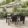 Ensemble à manger de jardin coussins 5pcs Noir Résine tressée 568626568626