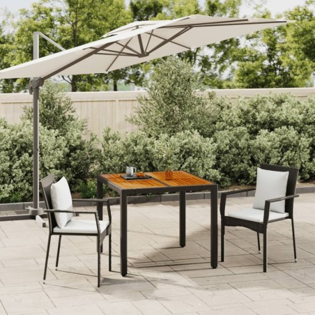 Ensemble à manger de jardin avec coussins 3 pcs Noir 568628568628