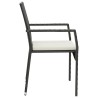Ensemble à manger de jardin avec coussins 3 pcs Noir 568628568628