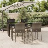 Ensemble à manger de jardin coussins 5 pcs noir et gris 568629568629
