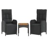 Ensemble à manger de jardin 4 pcs avec coussins noir 568640568640