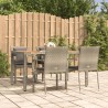 Ensemble à manger de jardin 5 pcs coussins gris résine tressée 568644568644